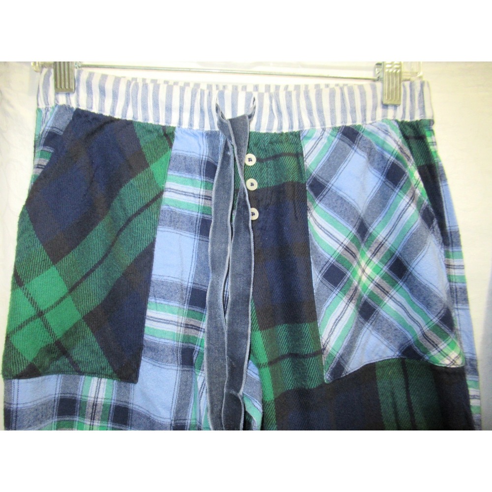 Aerie Size XXS/XS Blue‎ & Green Plaid Long Soft Cotton Pajama Lounge Set - Picture 4 of 10